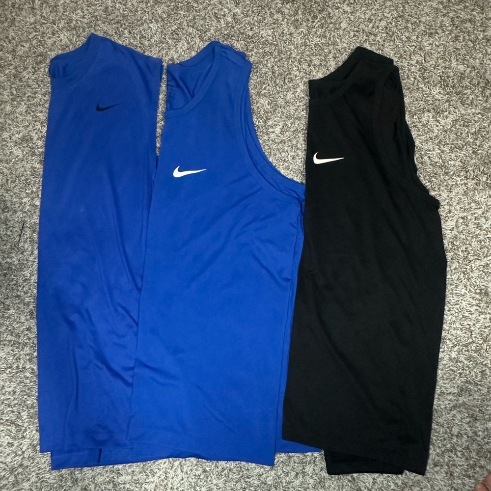 Nike Sleeveless Tops in Blue and Black